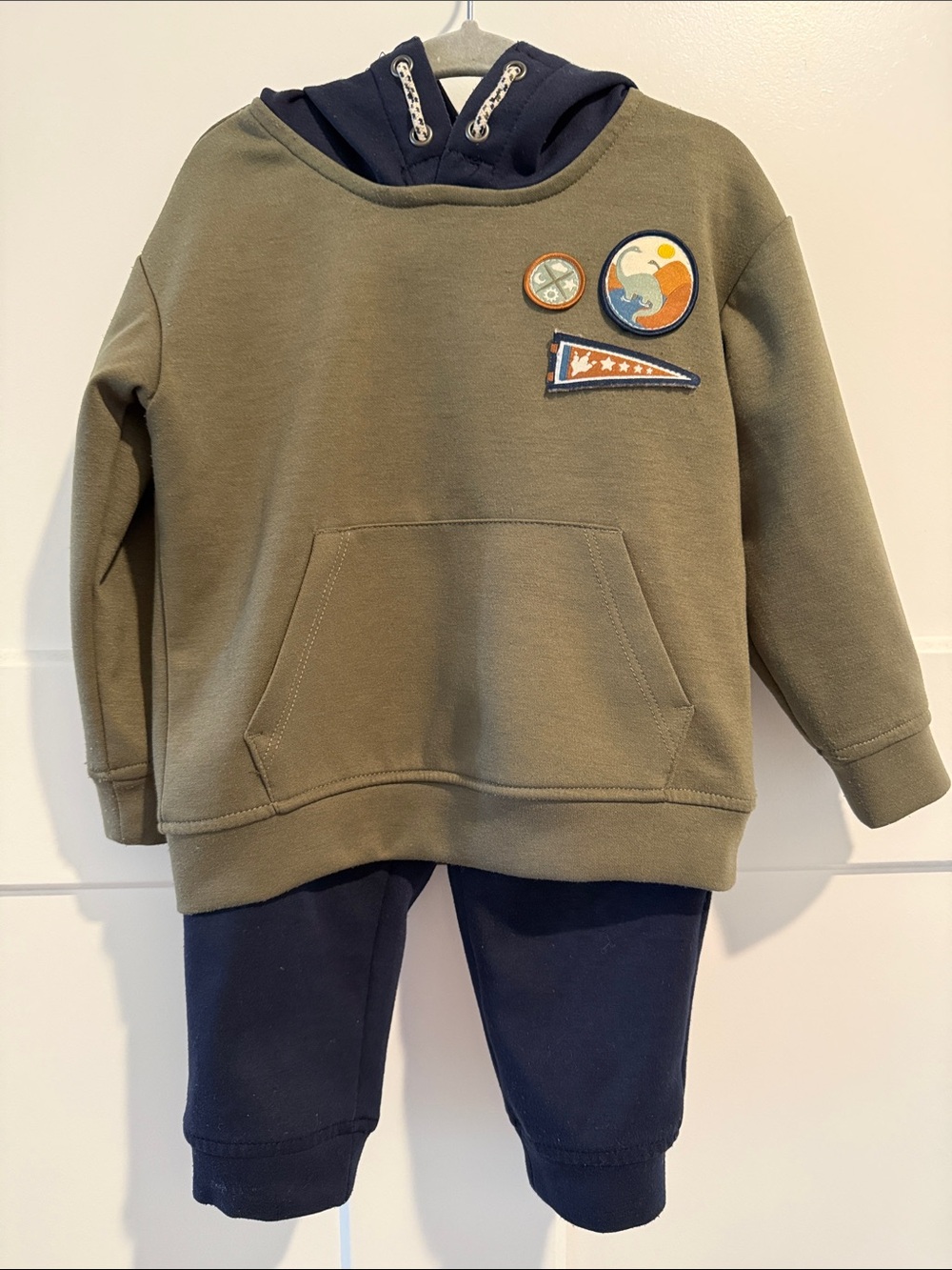 Tommy Bahama Olive Green Hoodie with Navy Joggers - Kids Two-Piece Set